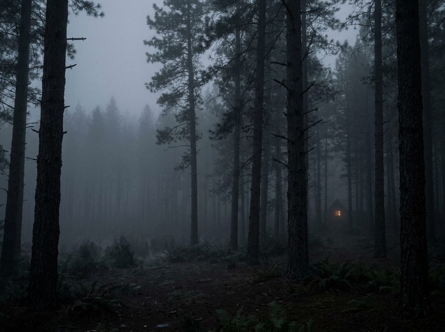 Pinos en la niebla
